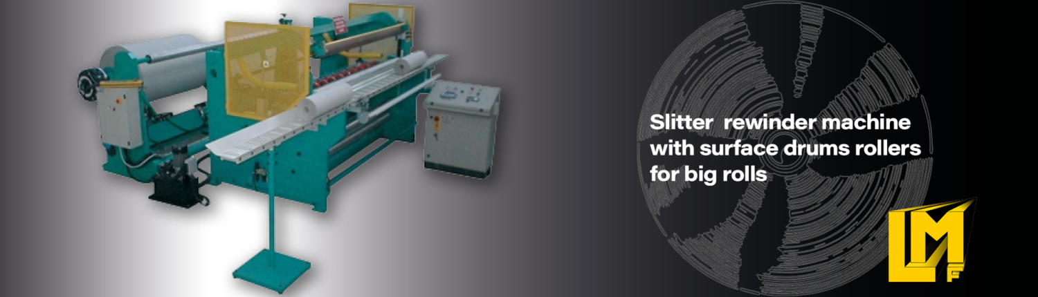 Slitter rewinder machine for paper plotter rolls and vinyls