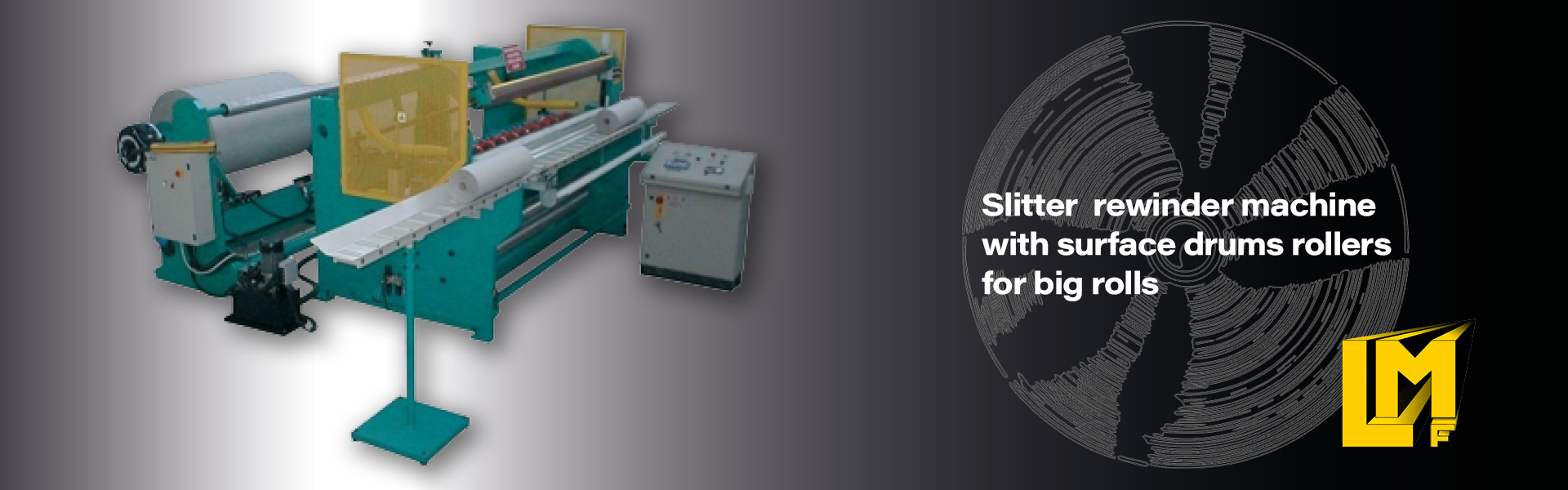 Slitter rewinder machine for paper plotter rolls and vinyls